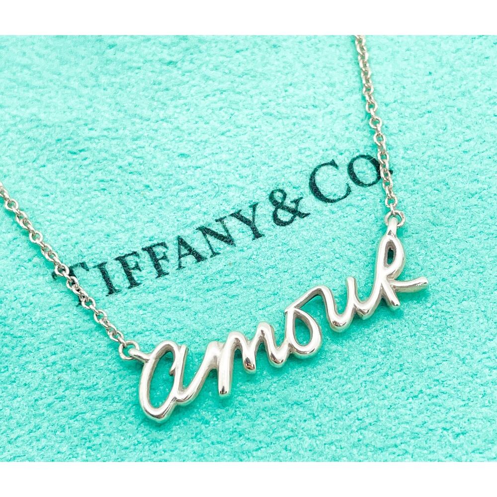 Tiffany & Co. Paloma Picasso AMOUR Graffiti Pendant Necklace Sterling Silver 16" - Picture 9 of 10